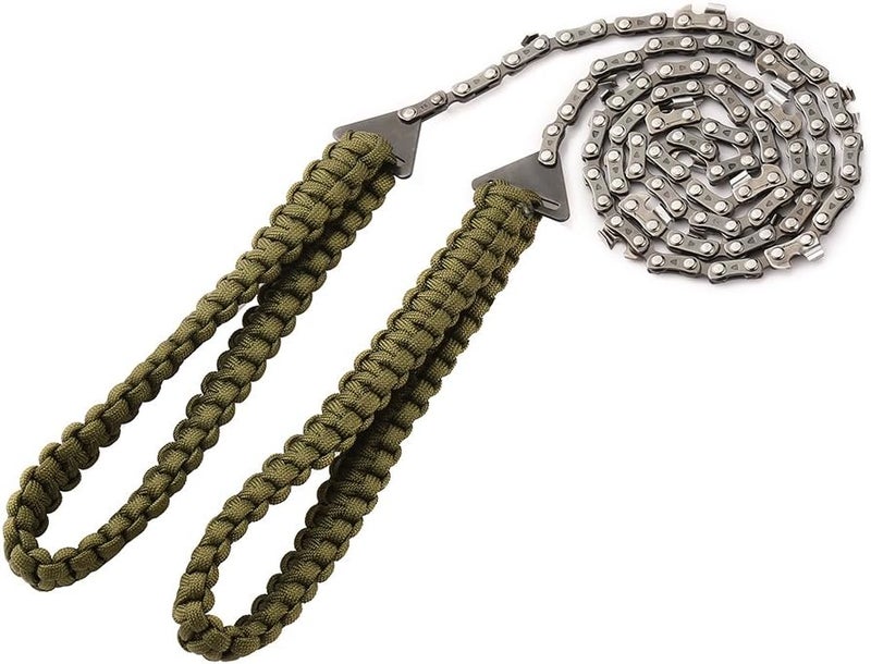 Skyocean Pocket Chainsaw with Paracord Handle 24 Inches 11 Teeth Folding Chain Hand Saw Fast Wood & Tree Cutting Emergency Survival Gear Best for Camping Backpacking Hiking Hunting - Image 4